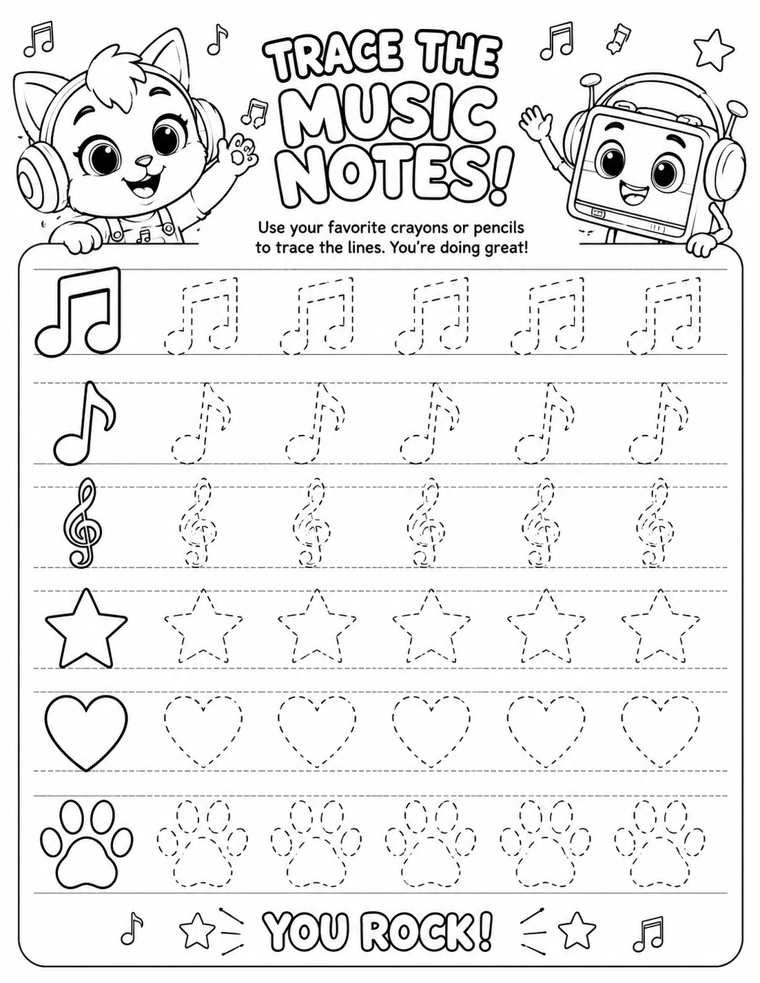 Activity Sheets — free printable from Kitty Kitty Boom Boom